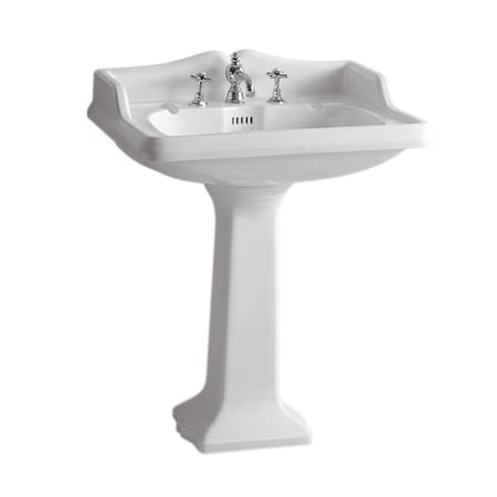 Whitehaus Pedestal W/ An Integrated Lrg Rctnglr Bowl, Widespread Faucet Drilling, AR834-AR805-3H